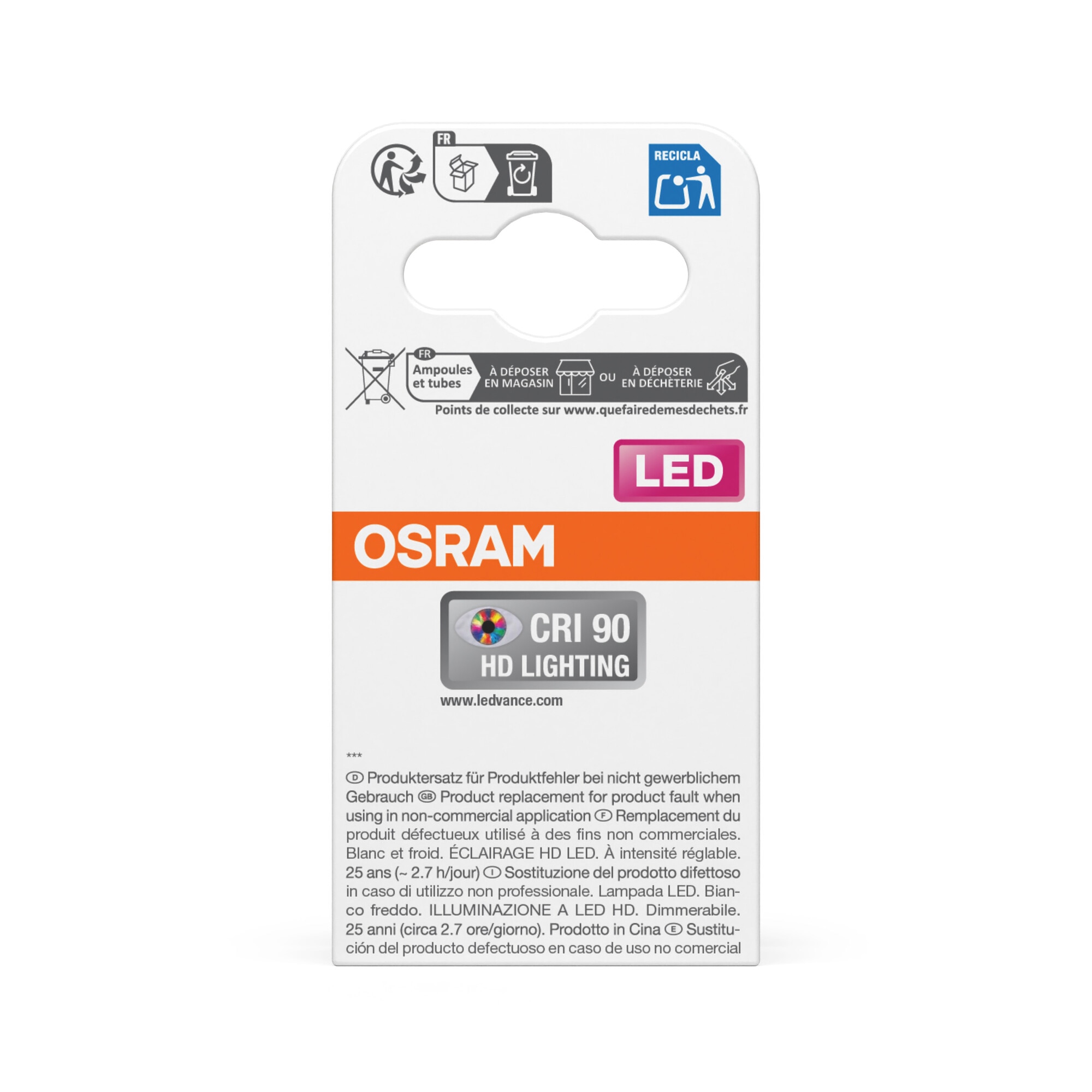 Lâmpada LED Spot PAR16 de 2,4 W, Luz Neutra Regulável, 36°, GU10 Transparente-4