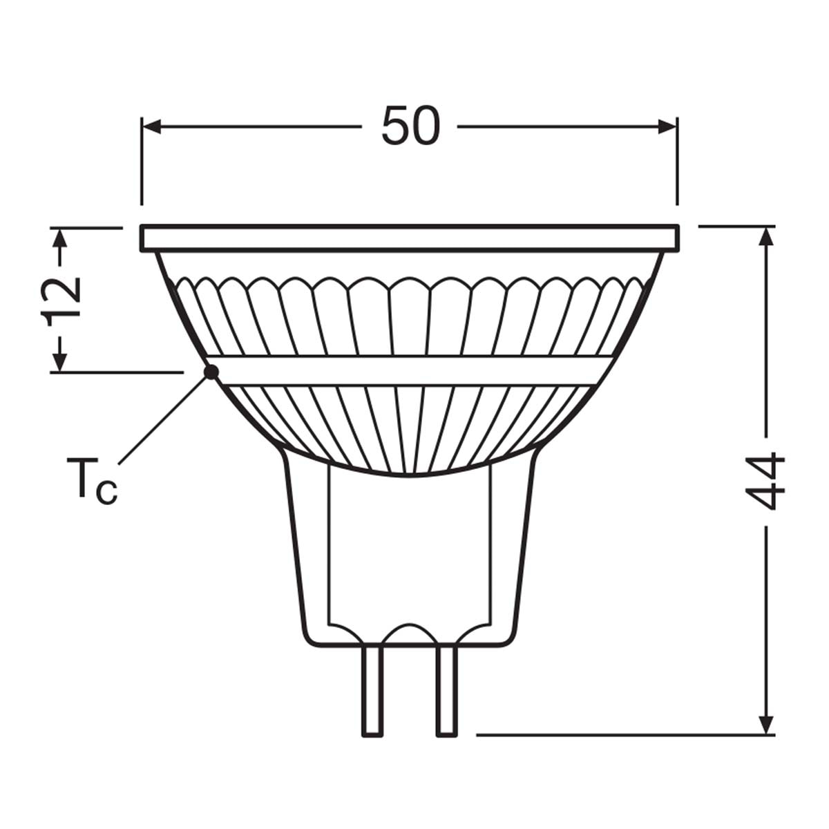 Lâmpada LED Spot MR16 de 3,4 W, Luz Quente, 36º, GU5.3 Transparente-2