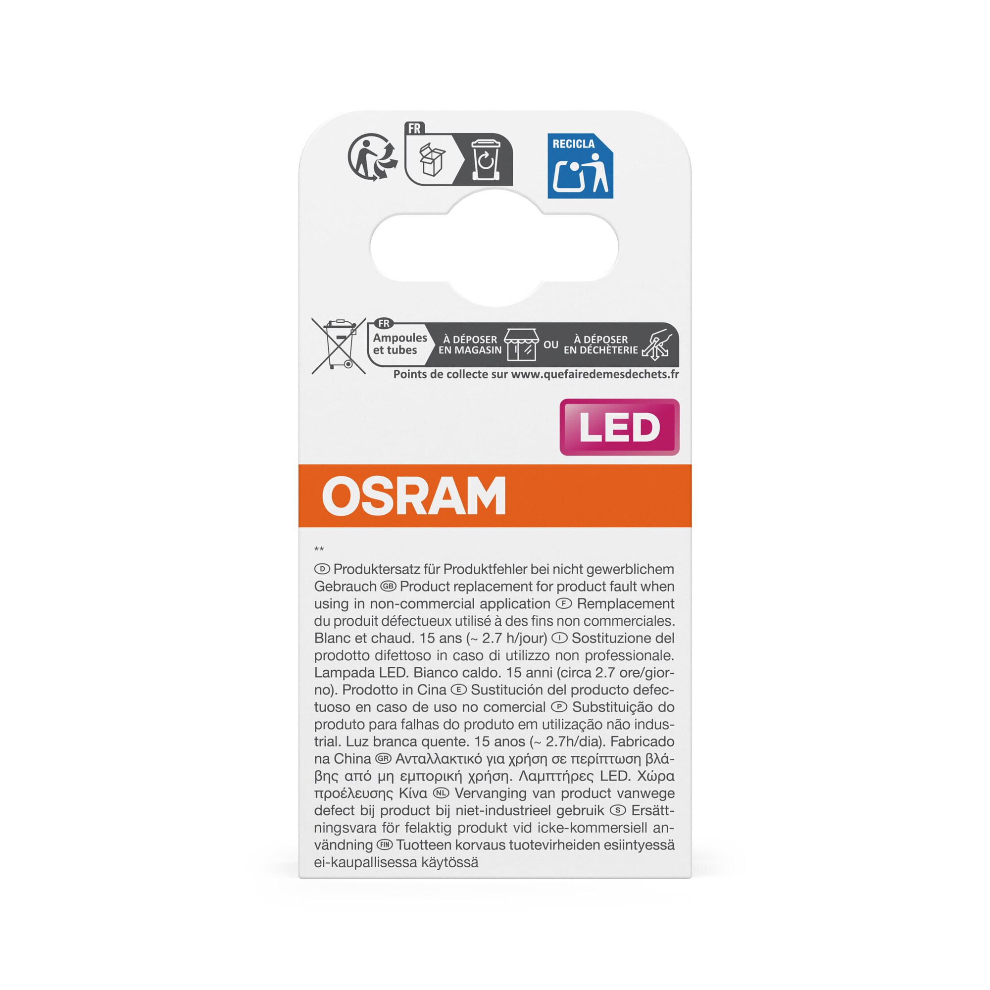 Lâmpada LED Spot MR16 de 3,4 W, Luz Quente, 36º, GU5.3 Transparente-4