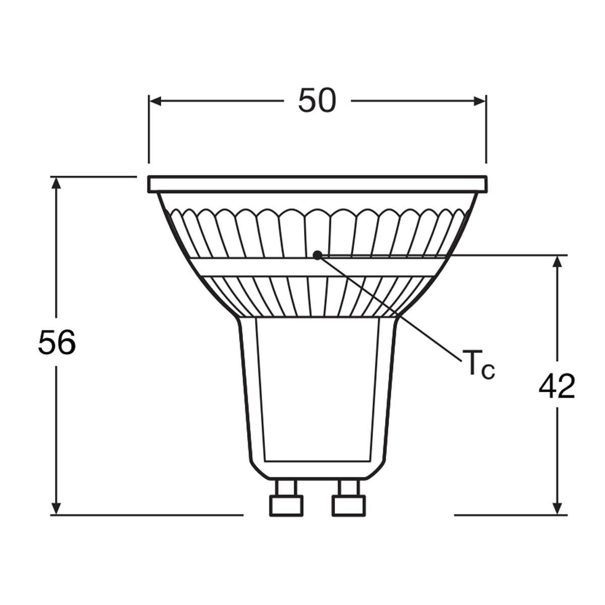 Bombilla LED Spot PAR16 4,3W Luz Cálida 120º GU10 Transparente-2