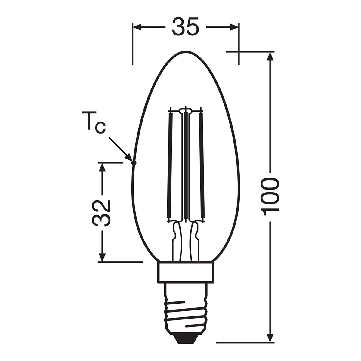 Bombilla LED Vela Cristal Filamento 3,8W 4000K E14 (Efic. Energética A) Transparente-2