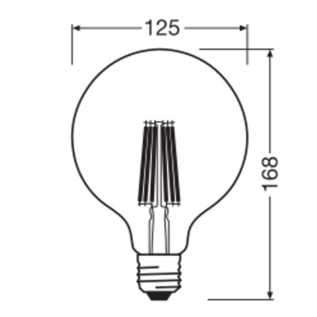 Bombilla LED Globo 125 Cristal Filamento 7,2W 2700K E27 (Efic. Energética A) Transparente-2