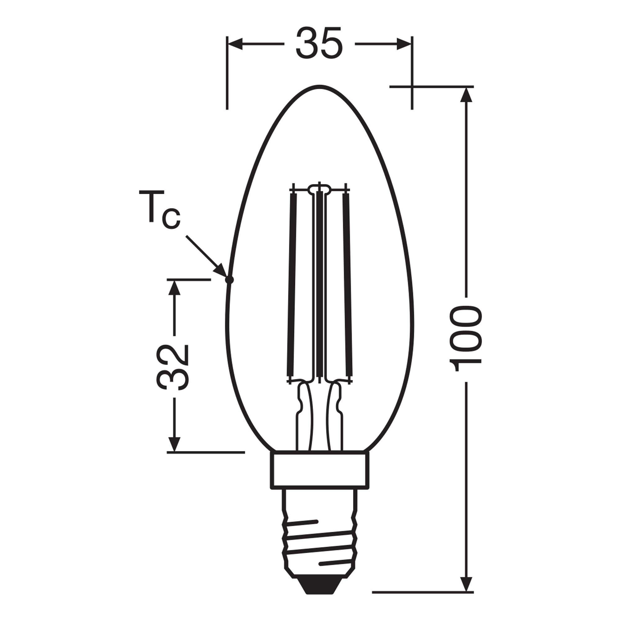 Bombilla LED Vela Cristal Filamento 3,8W 2700K E14 (Efic. Energética A) Transparente-2