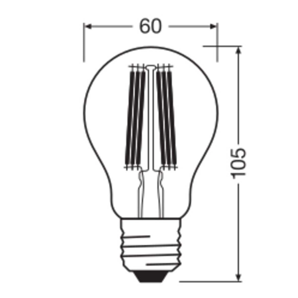 Bombilla LED Estándar Cristal Filamento 7,2W 2700K E27 (Efic. Energética A) Transparente-2