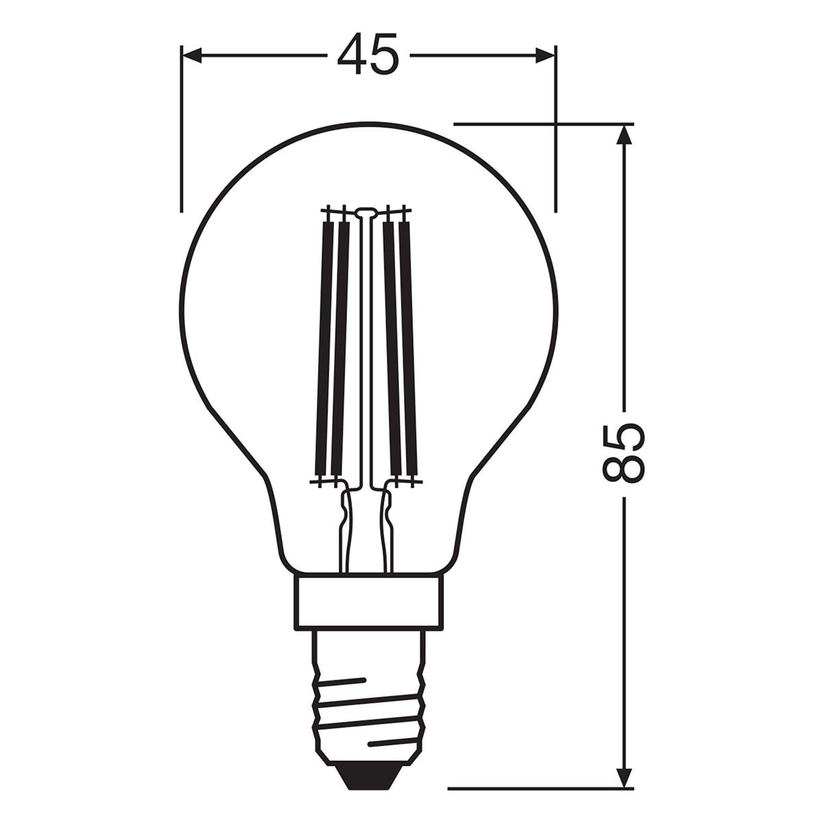 Lâmpada LED 3.8W 2700K E14 (Efic. Energia A) Transparente-2