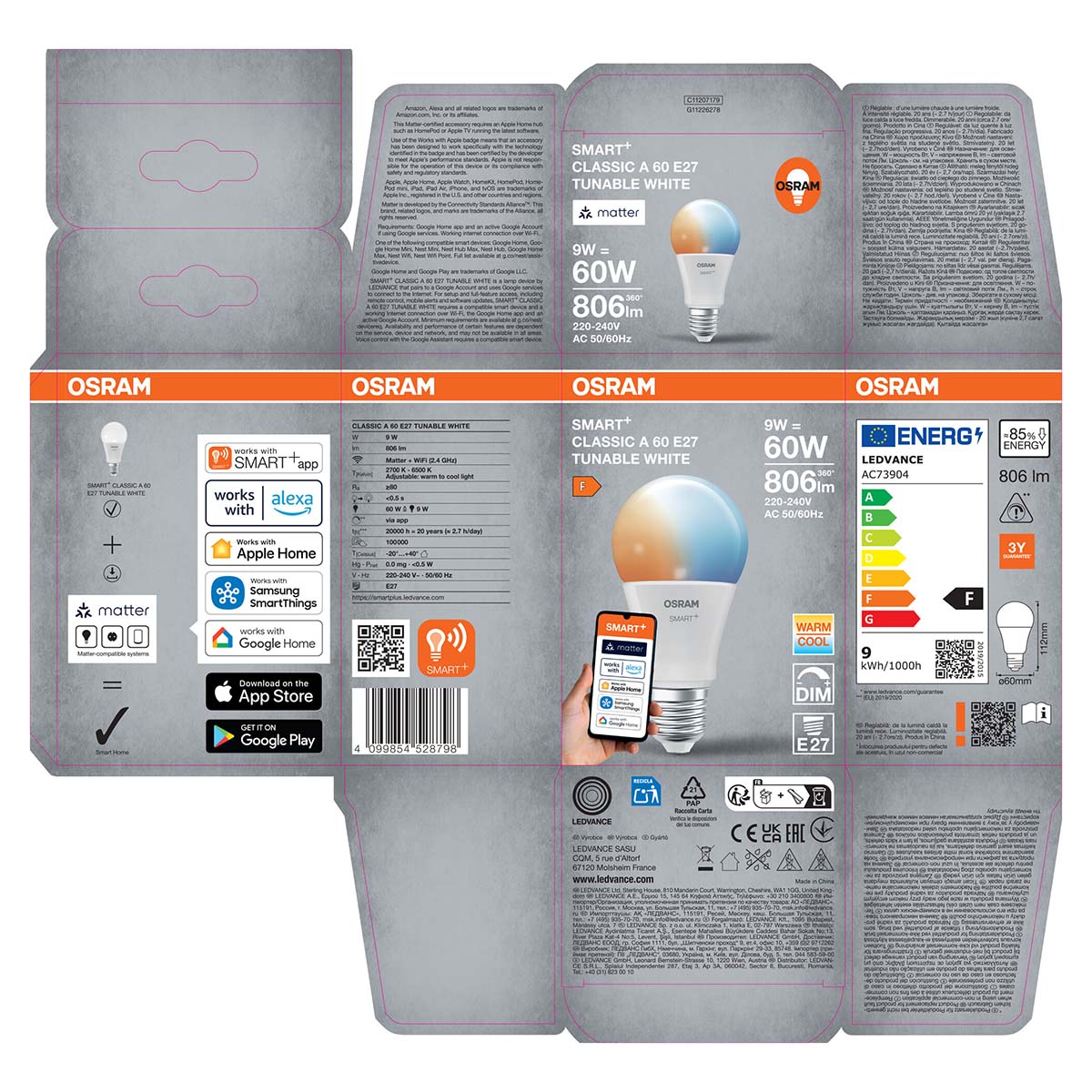 Bombilla LED Inteligente Clásica E27 9W Blanco-5
