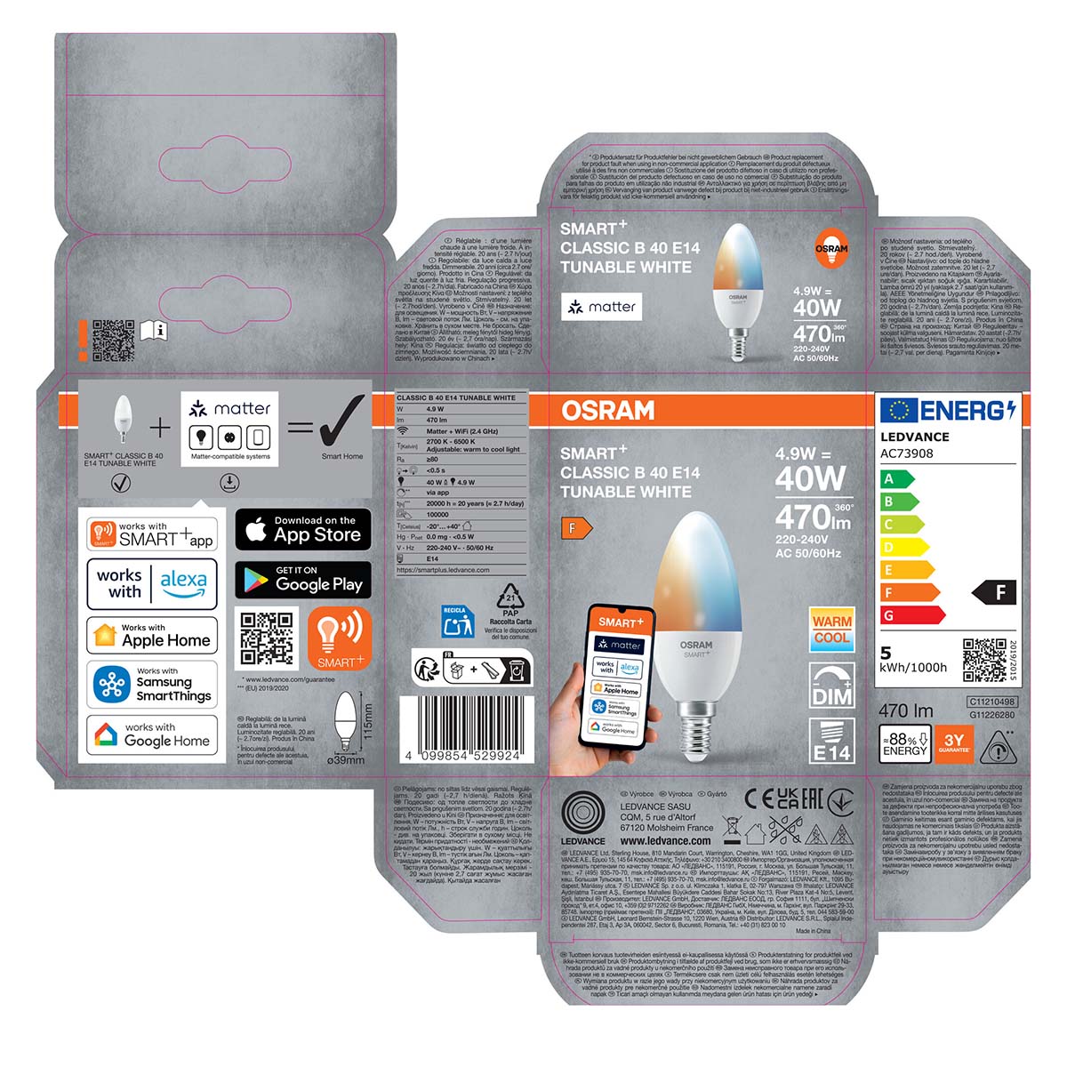 Bombilla LED Inteligente E14 4,9W Blanco-5