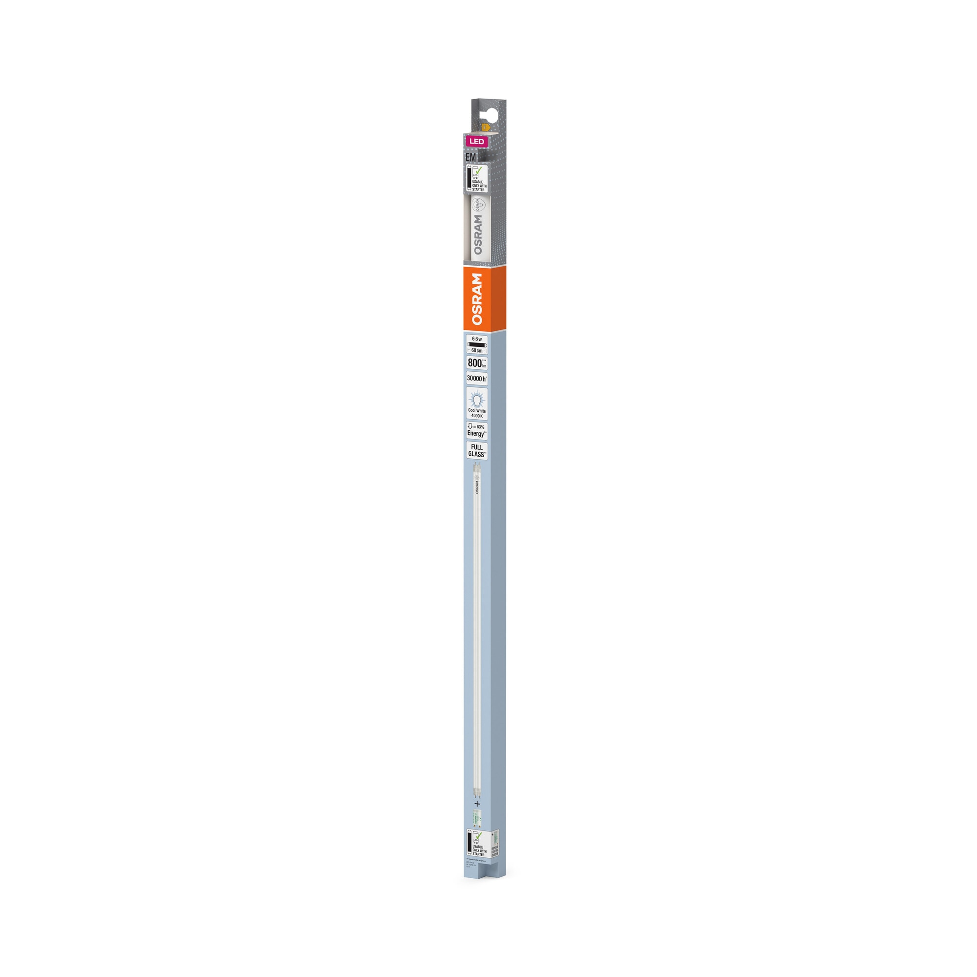 Tubo LED 6,6W 60cm 4000K Blanco-4