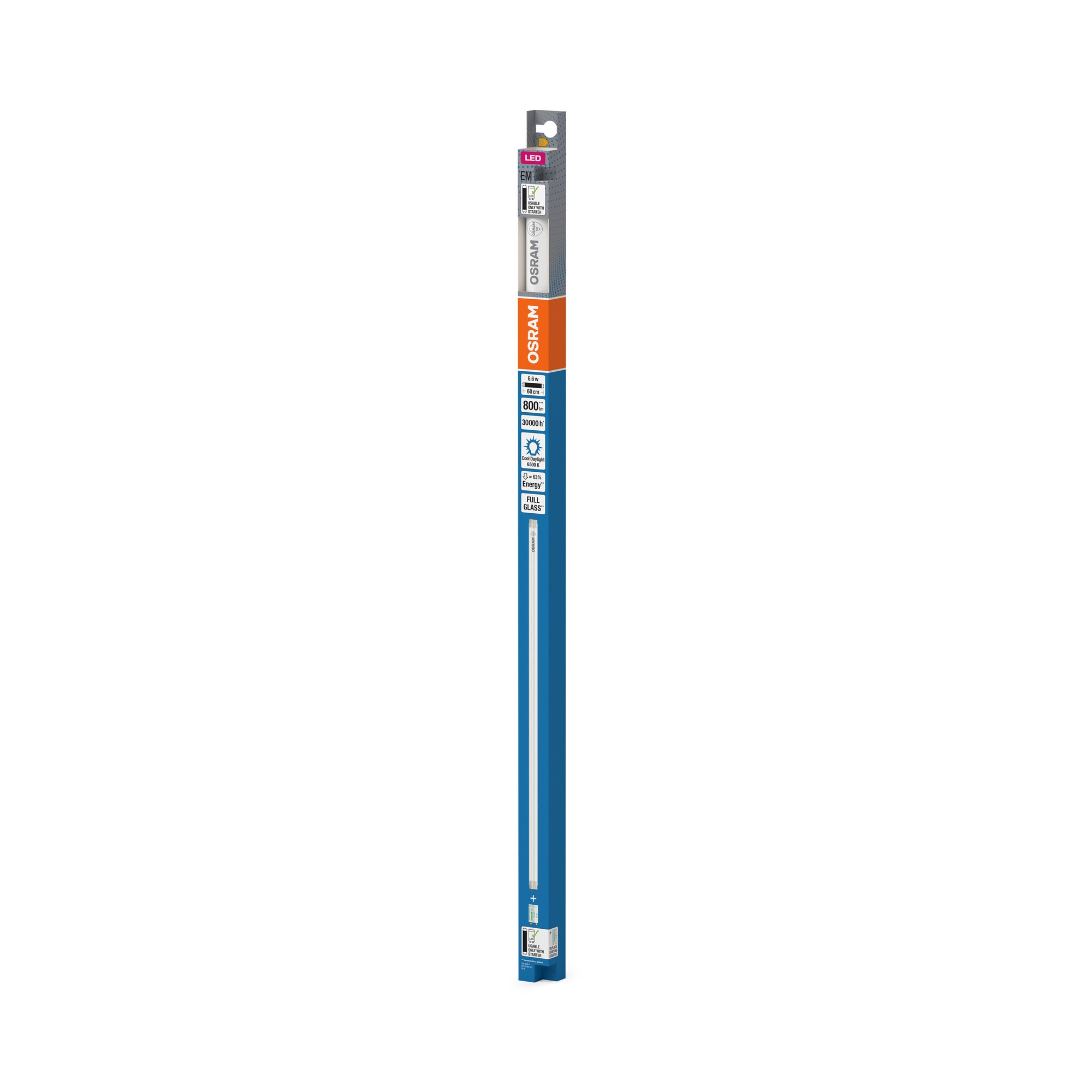 Tubo LED 6,6W 60cm 6500K Blanco-4