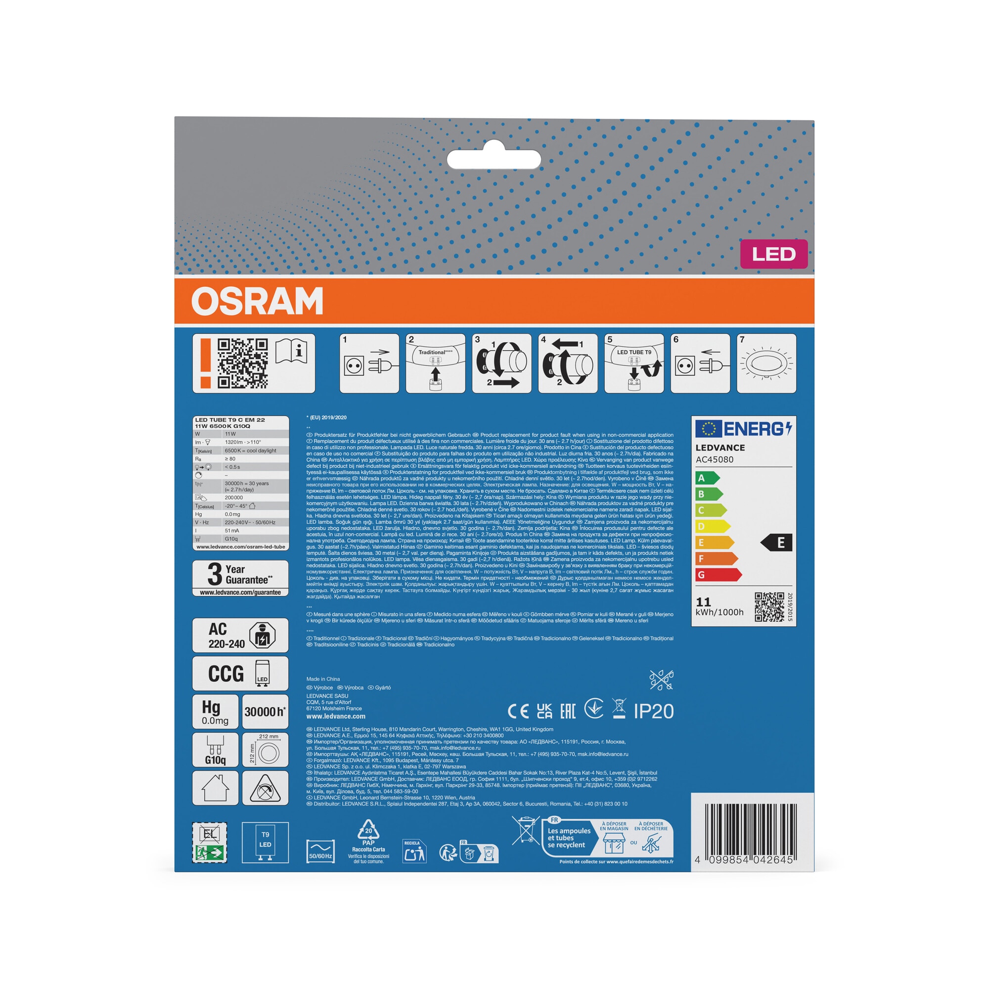 Tubo LED Circular 11W 6500K Branco-5