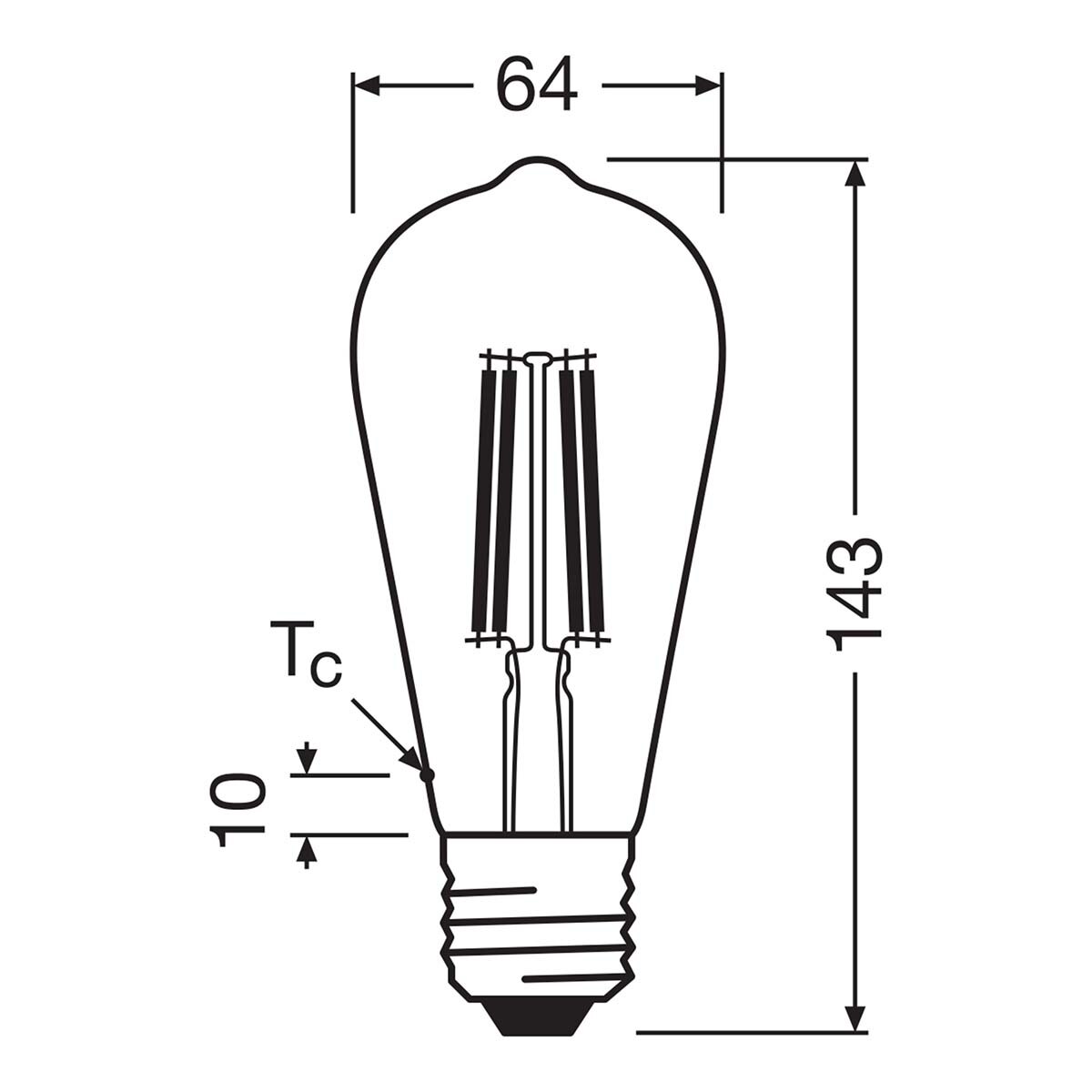 Bombilla LED Edison Cristal Filamento 5W 2700K E27 (Efic. Energética A) Transparente-2
