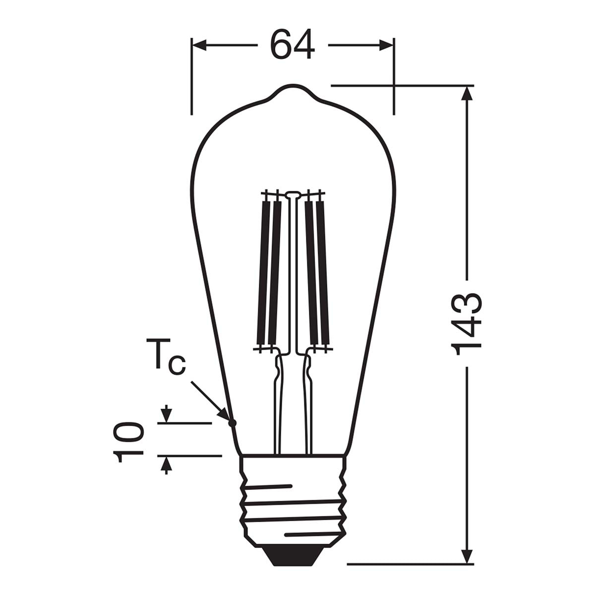 Bombilla LED Edison Cristal Filamento 5W 4000K E27 (Efic. Energética A) Transparente-2