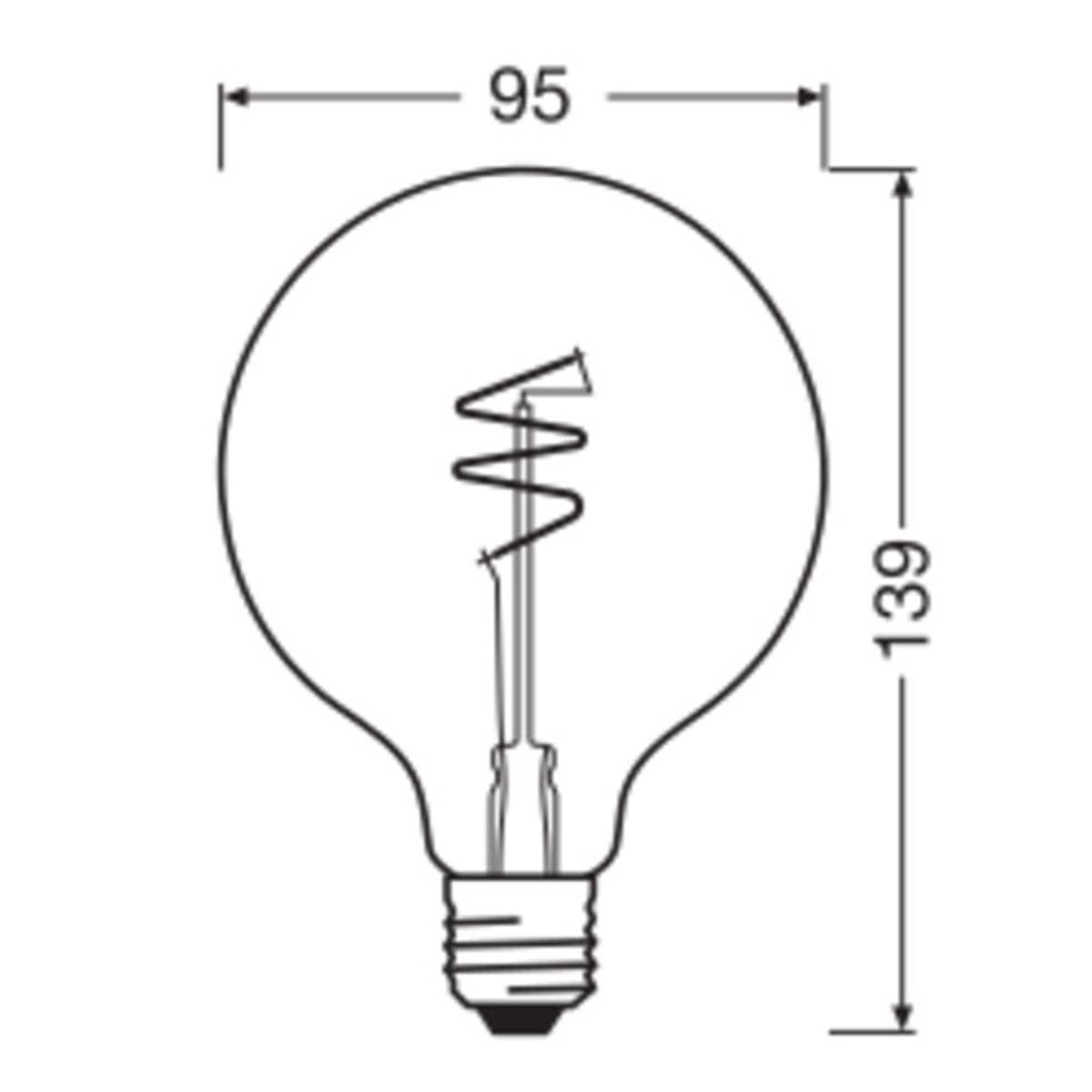 Lâmpada LED Globe Vintage 4.9W E27 2200K Transparente/Dourado-2