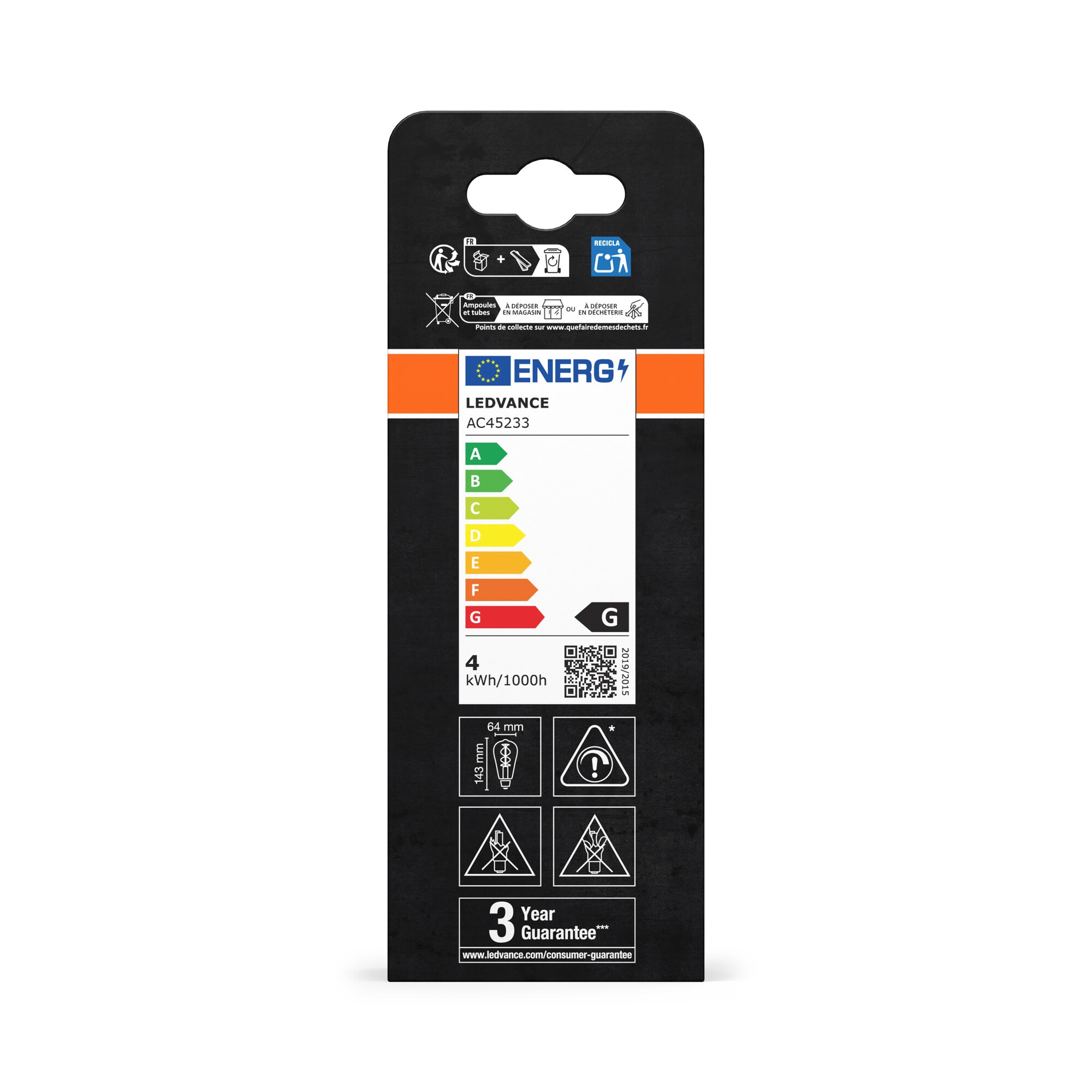 Lâmpada LED vintage Edison 4W E27 2000K Dourado-3