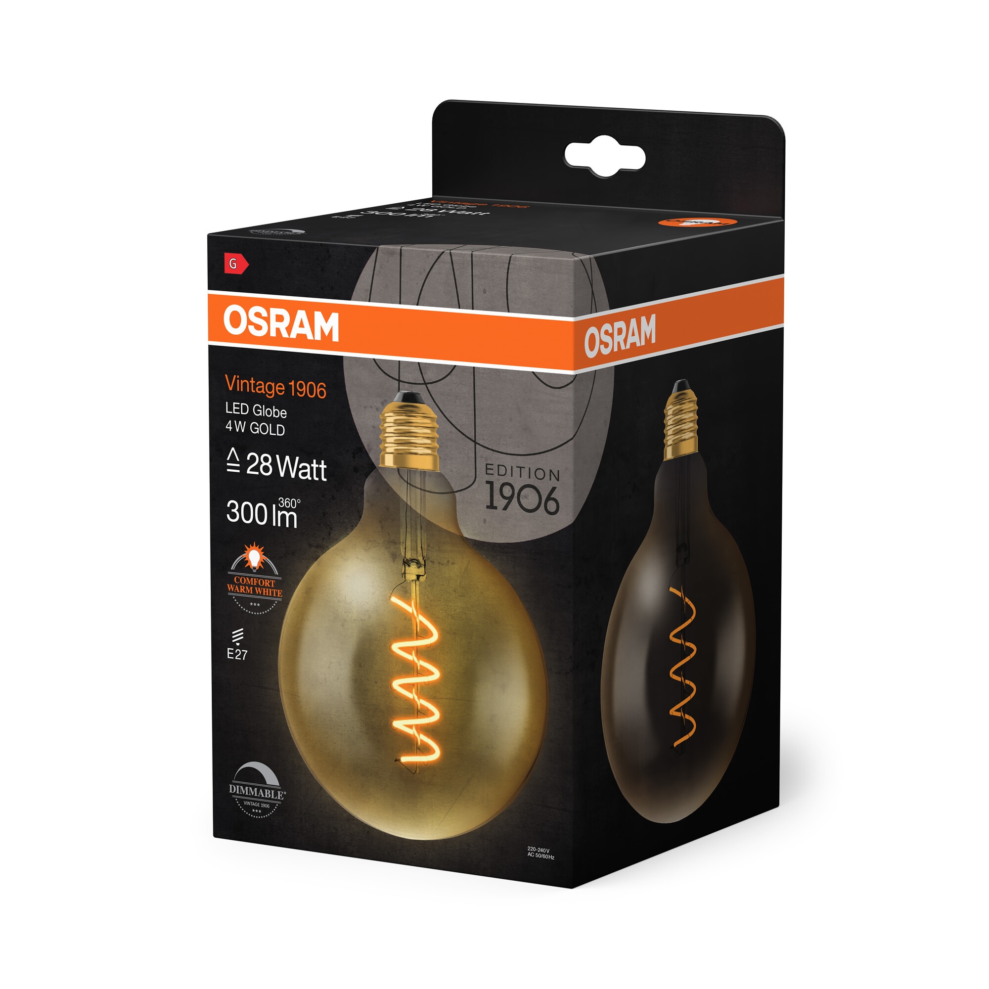 Bombilla LED Globe 4W E27 2000K Transparente-4