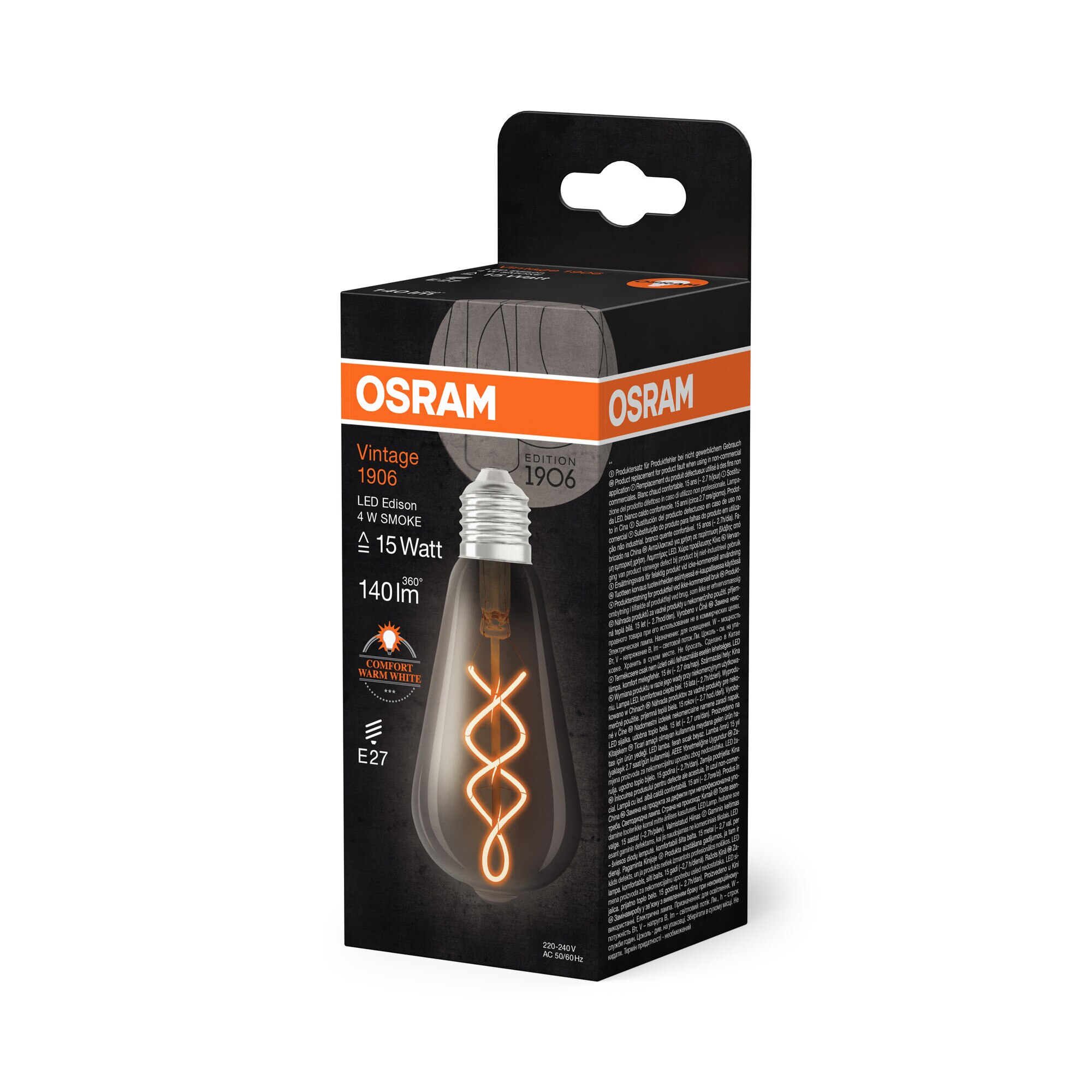 Bombilla LED  Edison 4W 1800K Ahumado E27 Ahumado-3