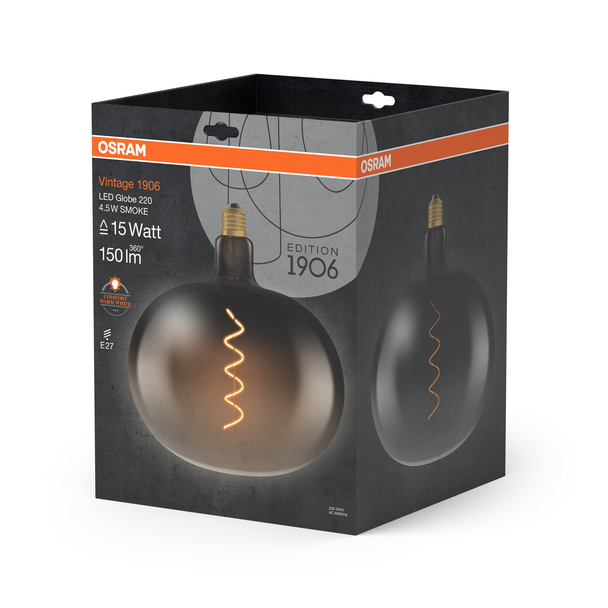 Bombilla LED 4.5W 1800K E27 Globo Ahumado Ahumado-4