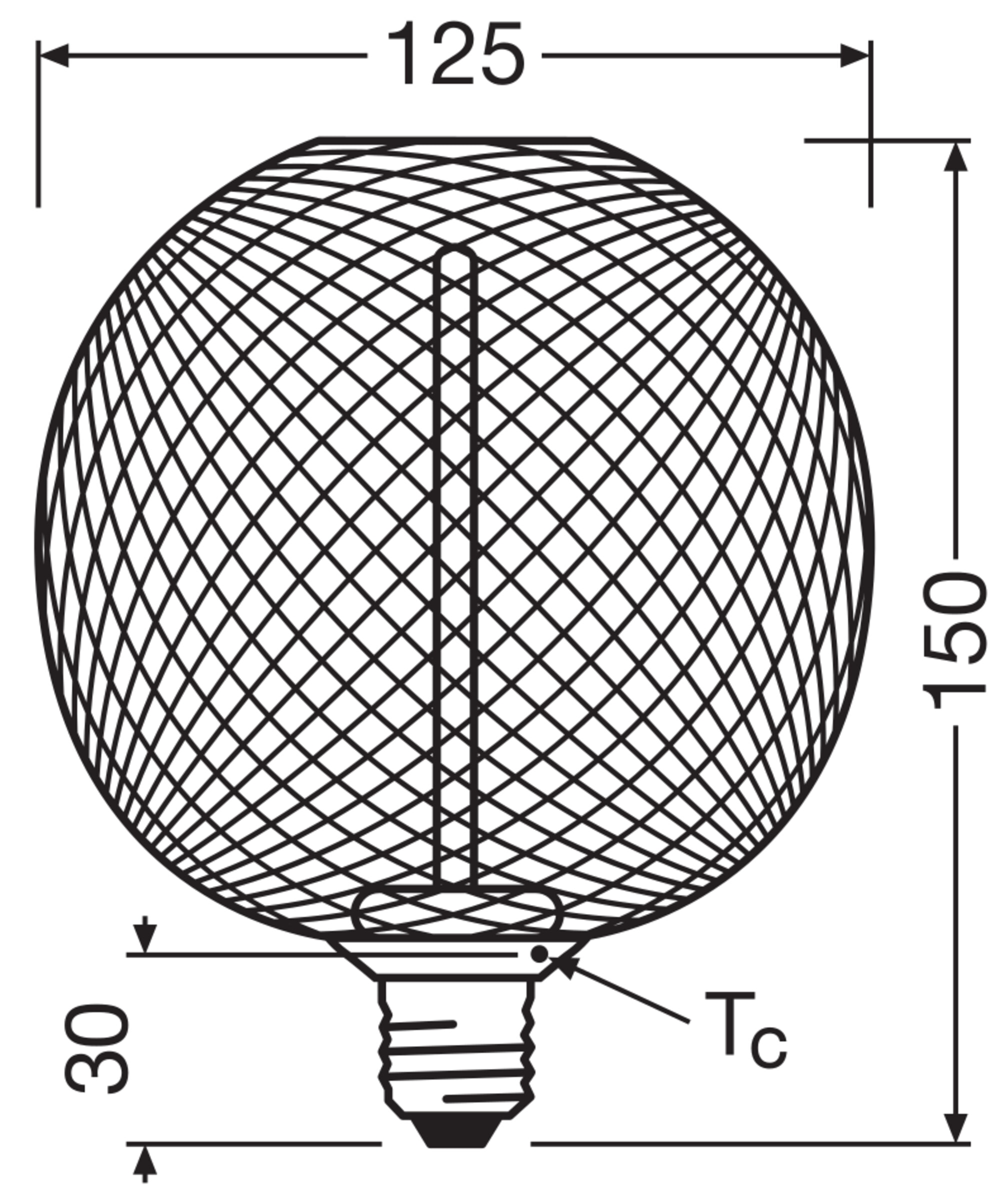 Bombilla Decor Metal Filamento 3,5W E27 Regulable Redonda Negro-3