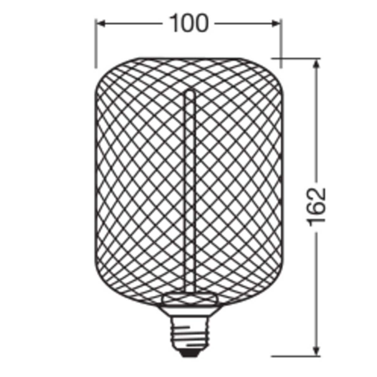 Bombilla Decor Metal Filamento 3,5W E27 Regulable Ovalada Negro-3