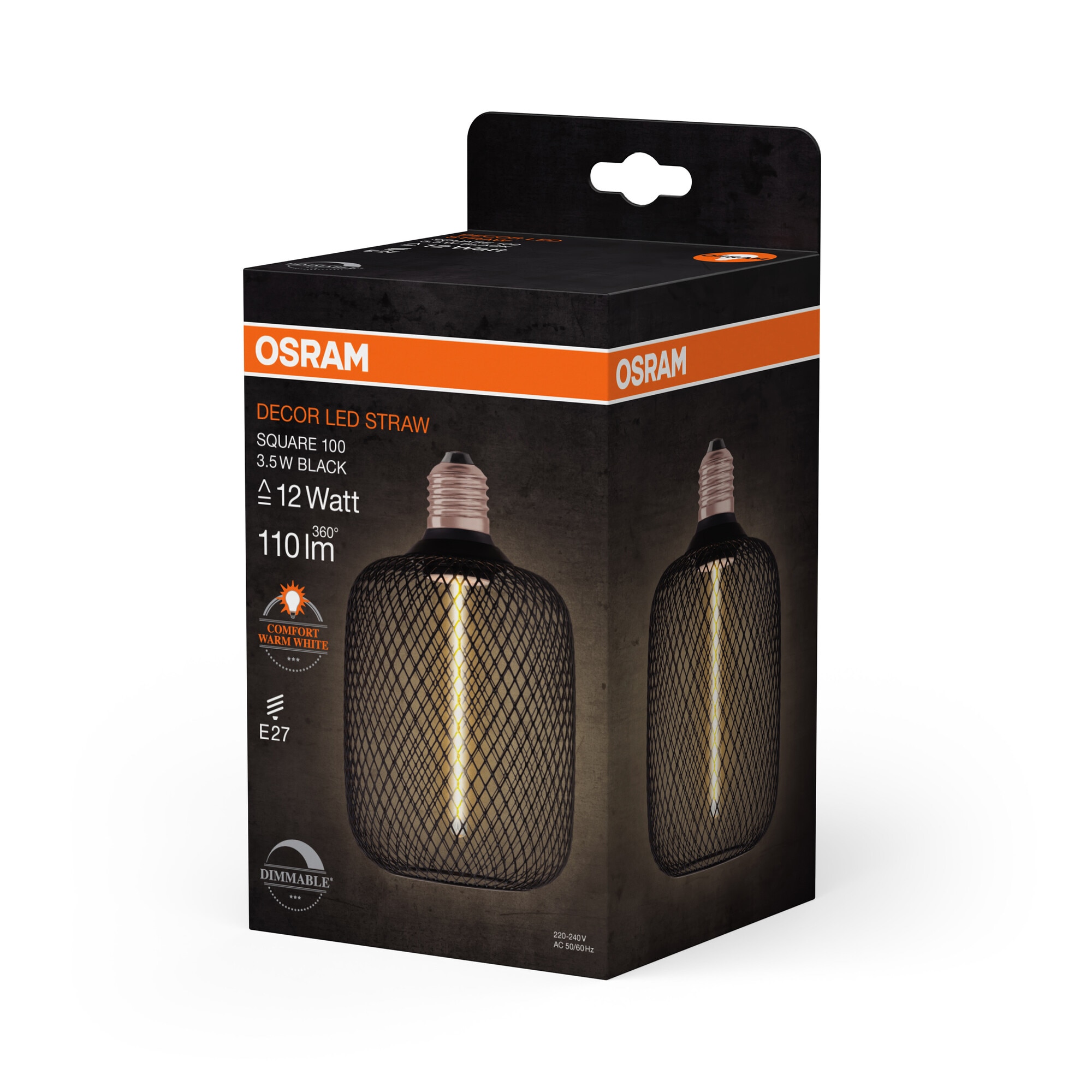 Bombilla Decor Metal Filamento 3,5W E27 Regulable Ovalada Negro-4