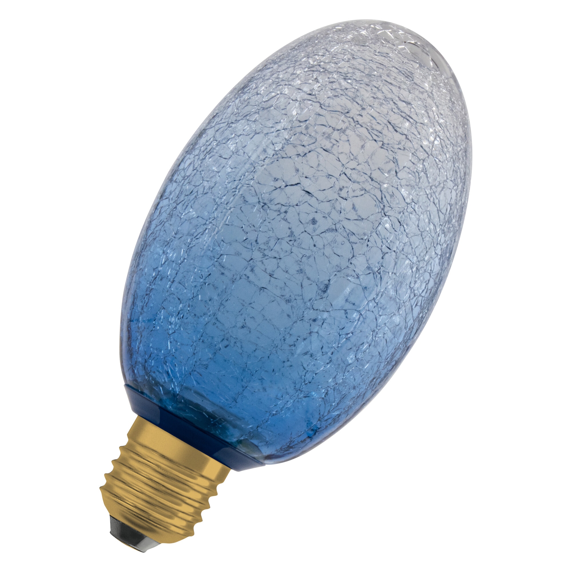 Imagen 0 de Bombilla LED Decorativa 3,5W 2700K E27 Cristal Azul Craquelado Ovalada