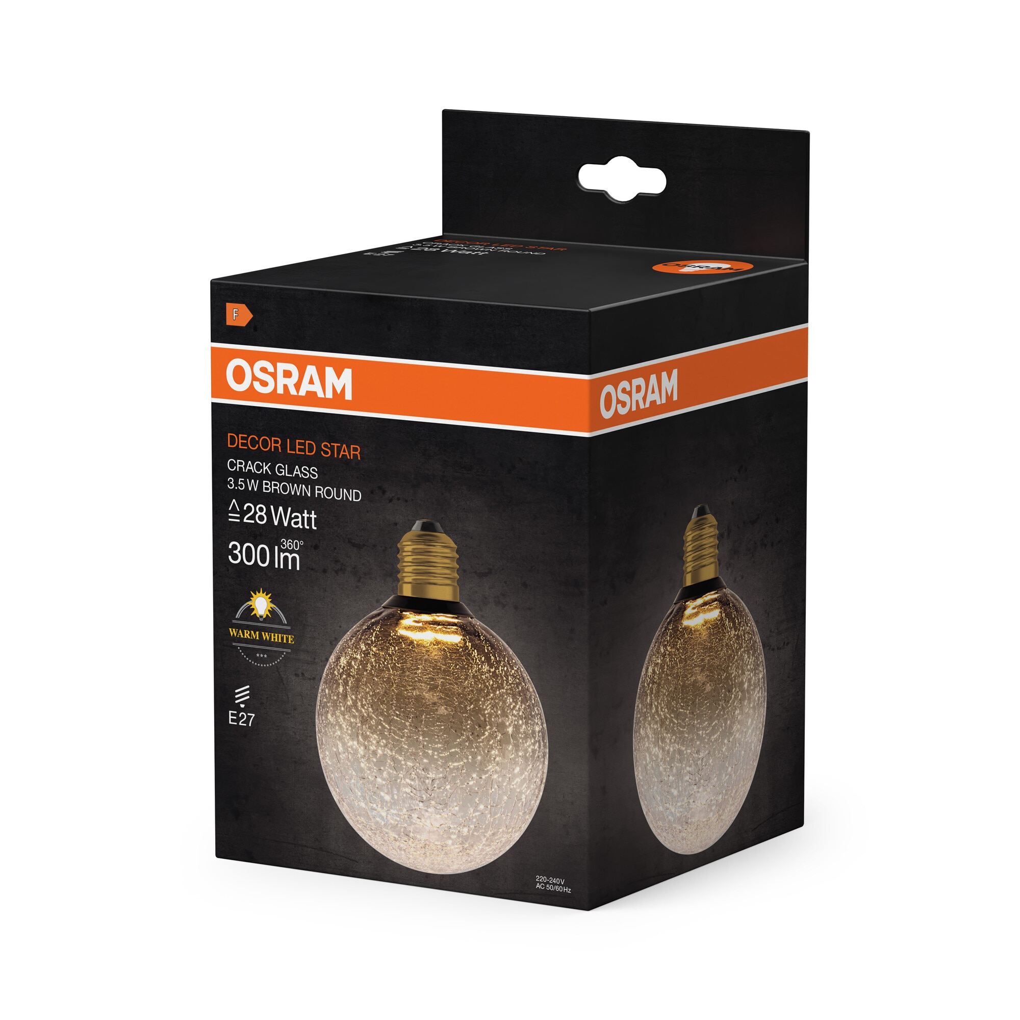 Lâmpada LED Decorativa 3.5W 2700K E27 Azul Castanho Vidroino Redonda Castanho-4