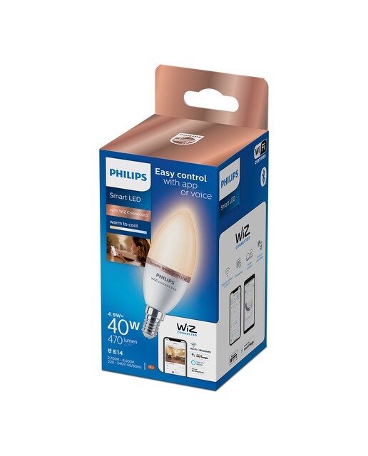 Lâmpada LED Inteligente Vela E14 Regulável - 4,9 W Branco-5