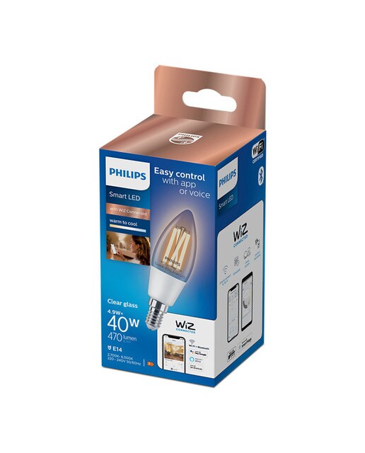 Lâmpada LED Inteligente Filamento Transparente E14 Regulável - 4,9 W Branco-5