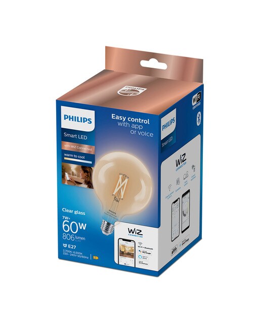 Lâmpada LED Inteligente Globo Filamento Transparente E27 Regulável - 7 W Branco-5