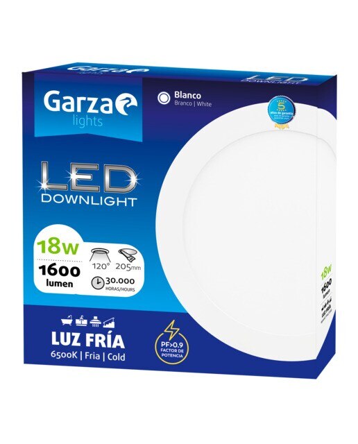 Downlight LED redondo empotrable 18 W 1600 lm Blanco-2