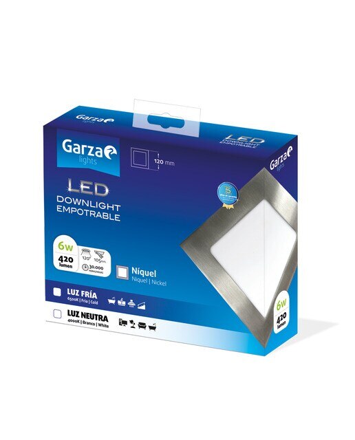 Downlight LED empotrable cuadrado 6 W 420 lm Luz neutra ( >= 3000 K / <= 5000 K )-2