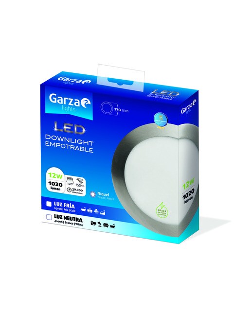 Downlight LED redondo empotrable 12 W 1020 lm Luz fría ( >= 5000 K )-2