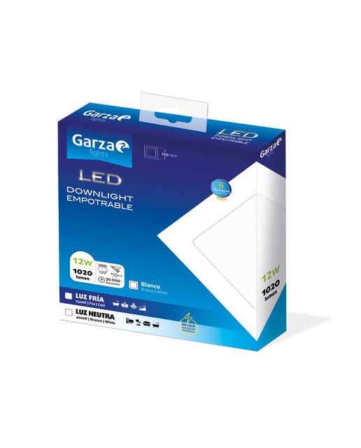 Downlight LED empotrable cuadrado 12 W 1020 lm Luz neutra ( >= 3000 K / <= 5000 K )-2