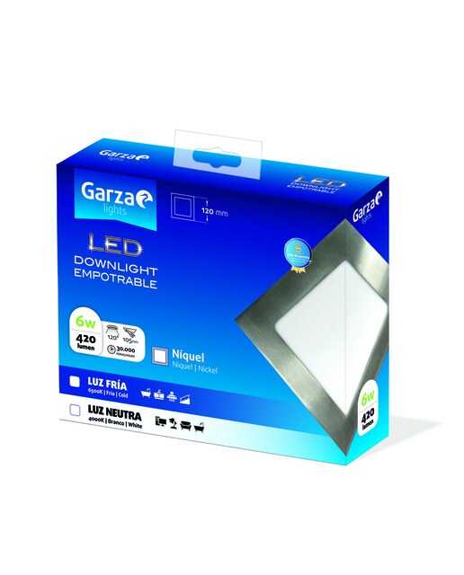 Downlight LED empotrable cuadrado 6 W 420 lm Luz fría ( >= 5000 K )-2