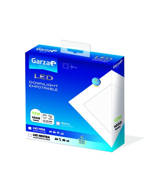 Downlight LED empotrable cuadrado 12 W 1020 lm Luz fría ( >= 5000 K )-2