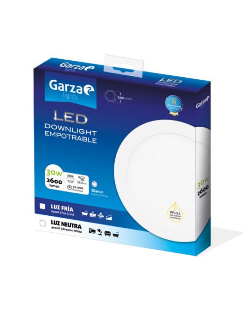 Downlight LED redonda de Encastre 30 W 2600 lm Luz neutra (>=3000 K/<=5000 K).-2