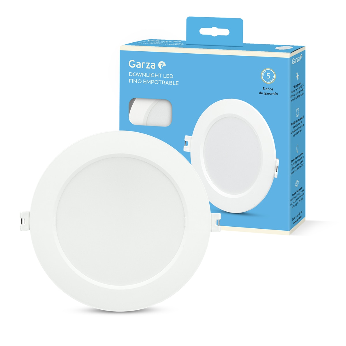 Downlight Empotrable Circular Acrílico GARZA 1200lm 12W 40K Ø170 Blanco Blanco-4