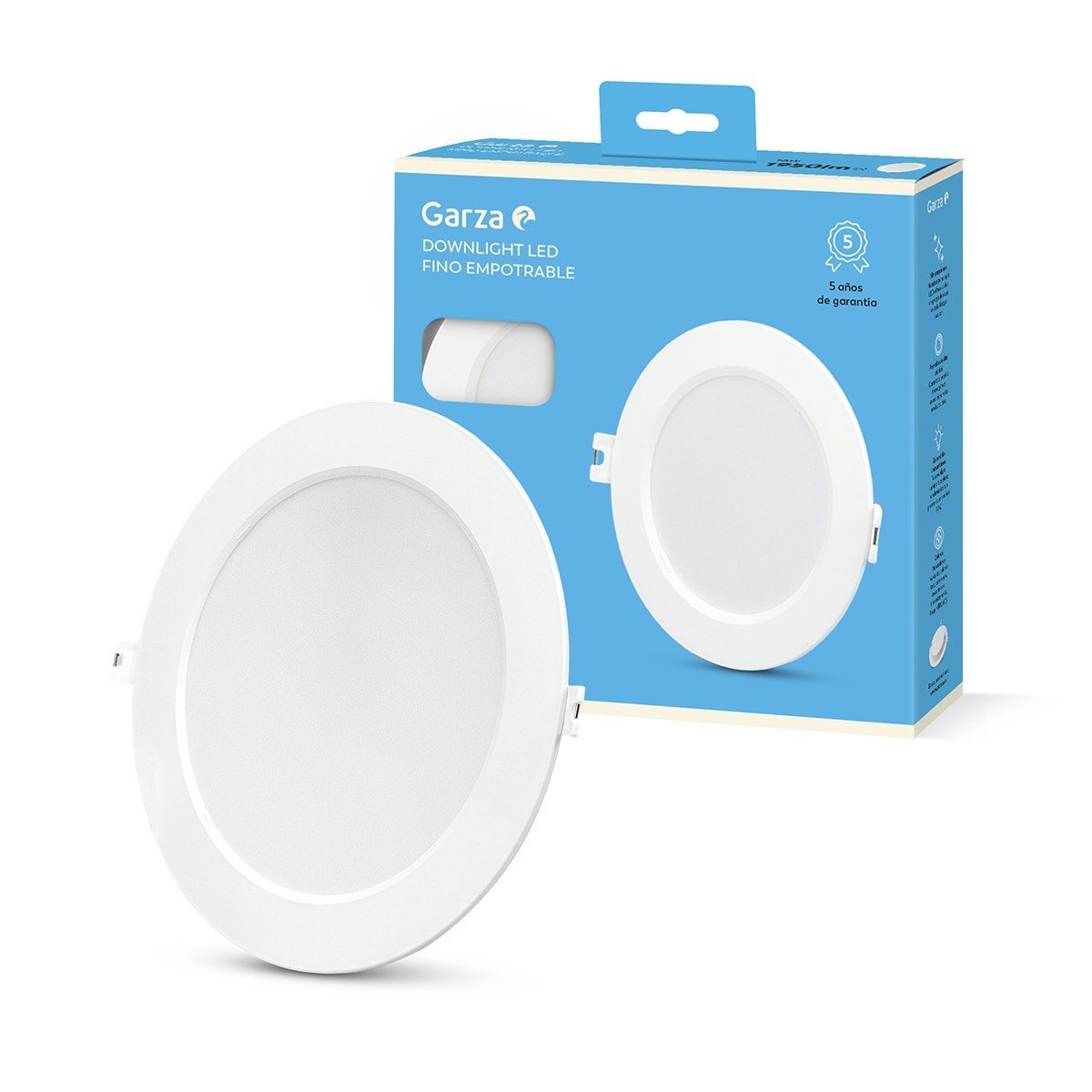 Downlight Empotrable Circular Acrílico GARZA 1950lm 18W 40K Ø220 Blanco Blanco-3
