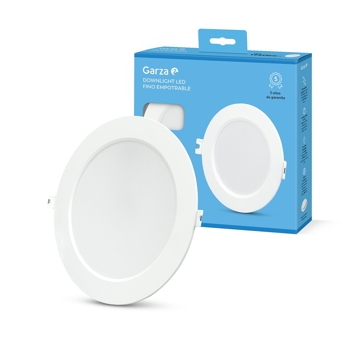Downlight Empotrable Circular Acrílico GARZA 1950lm 18W 65K Ø220 Blanco Blanco-4