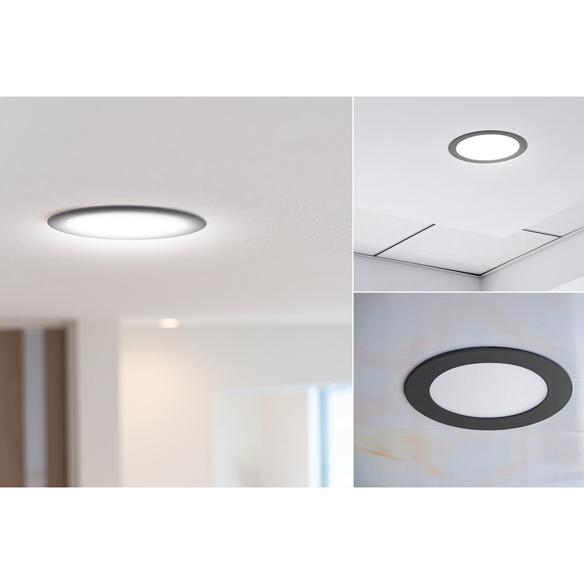 Downlight Empotrable Circular Acrílico GARZA 1950lm 18W 65K Ø220mm Negro Negro-3