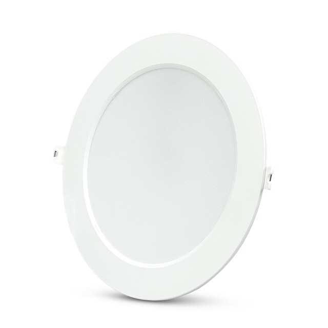Imagen 0 de Downlight empotrable circular blanco acrílico GARZA  extraplano 18W 1950LM 6500K. Pack 1+1