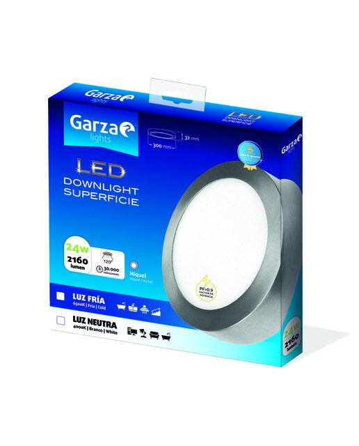 Downlight LED superficie redondo 24 W 2160 lm NICK Luz fría ( >= 5000 K )-2