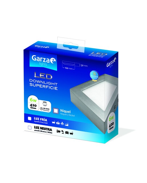Downlight LED superficie cuadrado 6 W 420 lm NICK Luz fría ( >= 5000 K )-2
