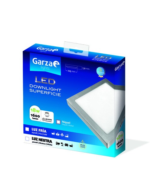 Downlight LED superficie cuadrado 18 W 1600 lm NICK Luz fría ( >= 5000 K )-2