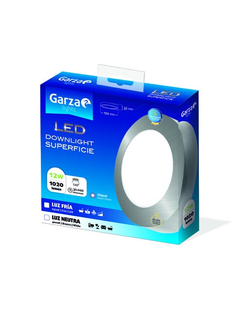 Downlight LED superficie redondo 12 W 1020 lm NICK Luz fría ( >= 5000 K )-2