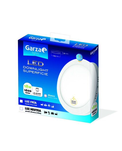Downlight LED Superfície Redonda 18 W 1600 lm BCO Luz fria (>= 5000 K).-2