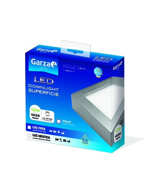 Downlight LED superficie cuadrado 12 W 1020 lm NICK Luz fría ( >= 5000 K )-2