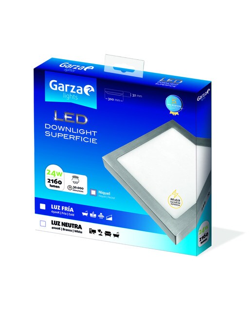 Downlight LED superficie cuadrado 24 W 2160 lm NICK Luz fría ( >= 5000 K )-2