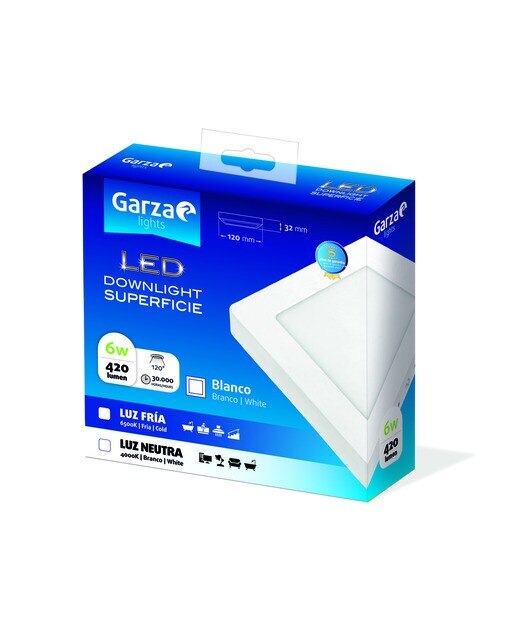 Downlight LED superficie cuadrado 6 W 420 lm BCO Luz fría ( >= 5000 K )-2