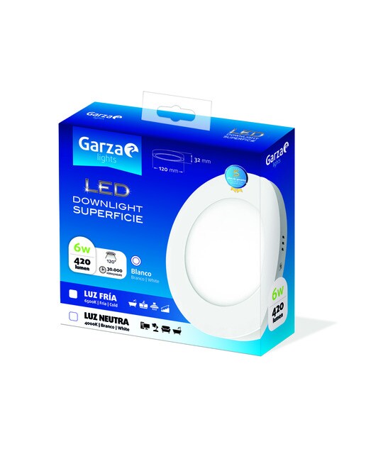 Downlight LED Superfície Redonda 6 W 420 lm BCO Luz fria (>= 5000 K).-2